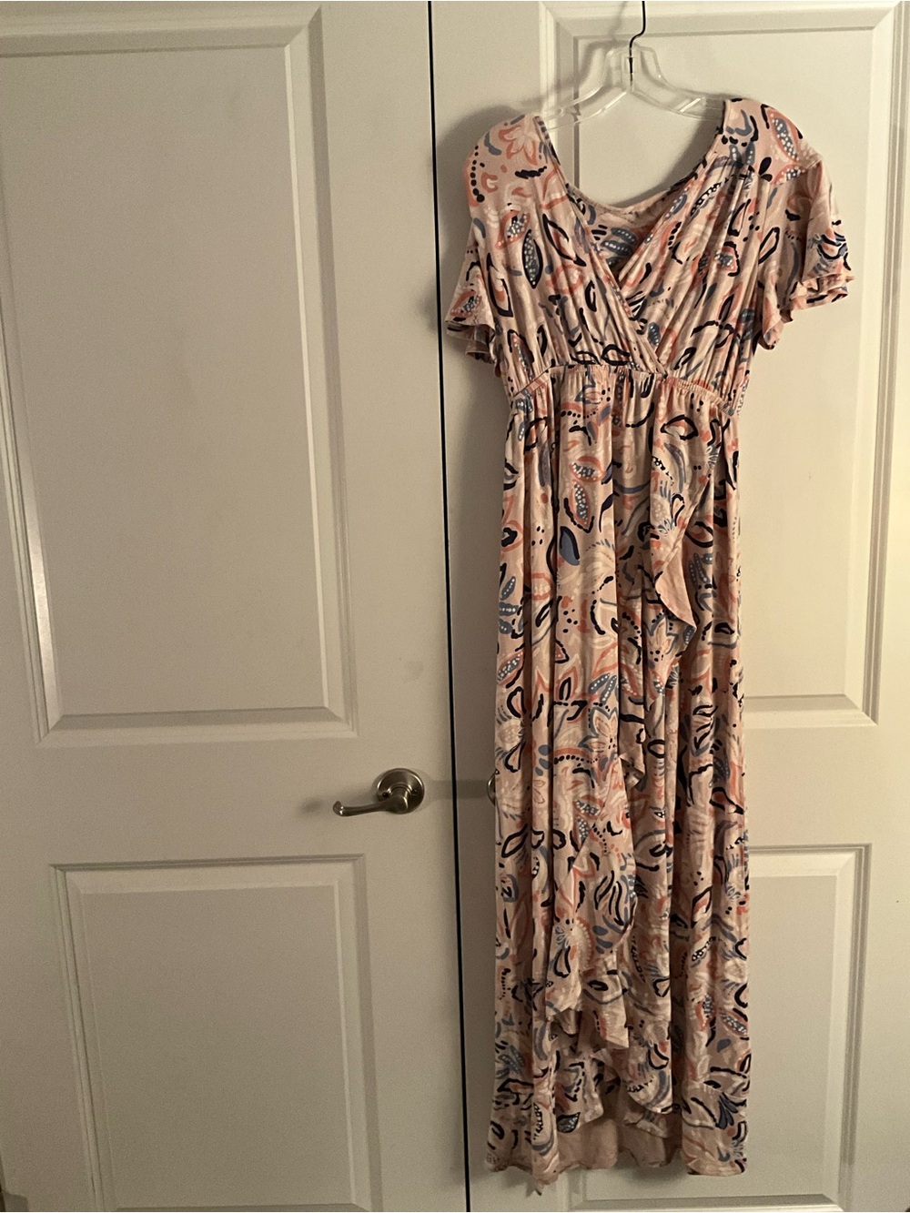Isabel Maternity by Ingrid & Isabel Blush Pink Patterned Wrap Maxi Dress small